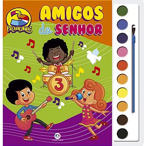 Livro para Pintar com Aquarela 3 palavrinhas - Amigos do Senhor