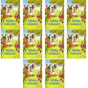 Kit 10 Bíblias Linda Infantil Pequena Capa Brochura Biblia