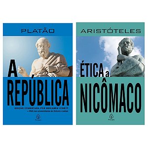 Kit 2 Livros Obras Fundamentais - A Republica de Platão e Etica a Nicomaco de Aristoteles