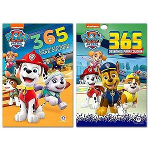 Kit 2 Livros Patrulha Canina 365 Atividades e Desenhos