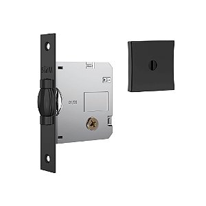 Fechadura Stam Trinco Rolete Classic 1005 Tetra Externa Roseta Quadrada Preto Fosco