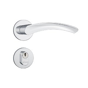 Fechadura Stam Externa 803/13 Cromado Roseta Redonda de Inox