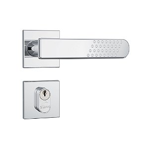 Fechadura Stam Externa 803/21 Cromado Roseta Quadrada de Inox