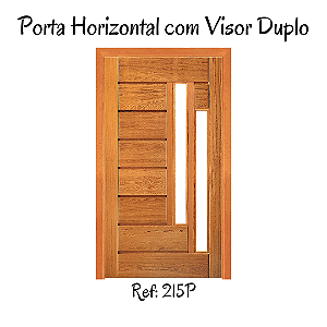 Porta Maciça Horizontal com visor Duplo
