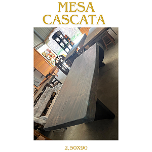 Mesa Cascata de Madeira Pequi Preto 2,50 X 90 X 80