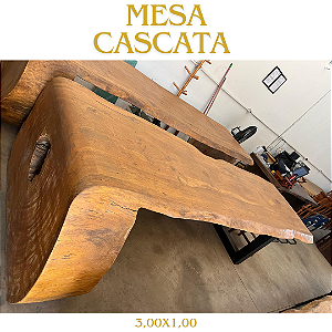 Mesa Cascata de Madeira Pequi Preto 3,00 X 1,00 X 80