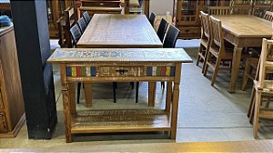 Aparador Rústico com Ladrilhos e Gaveta Colorida