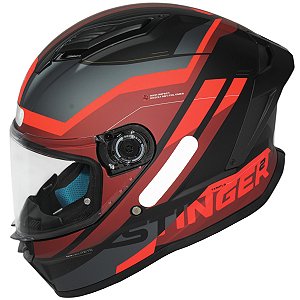 Capacete MT Helmets Stinger 2 Templo B5 fechado reforçado preto e vermelho