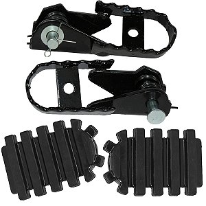 Par de pedaleira dianteira completa NXR125 NXR150 NXR160 Bros XRE300 NX400 XR200 NX200 Sahara Tornado CRF230 CRF250F