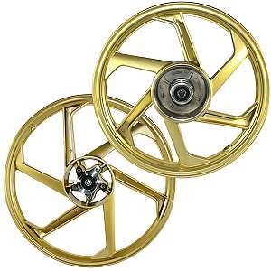 Par de rodas de alumínio liga leve freio a disco C100 Biz Biz100 Biz110 Biz125 com rolamento dourado