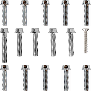 Kit parafusos cromados tampa motor lateral esquerda+direita CG125 Bolinha 1977 a 1988 ML125 1977 a 1984