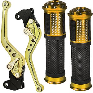 Manete de freio embreagem esportivo a tambor YBR125 Factor 2000 a 2016 com manopla par