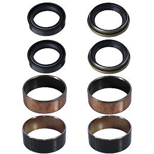 Kit bucha interna externa atrito deslizante do garfo bengala CRF230 XR200 NX350 Sahara bronzina com retentor e guarda pó