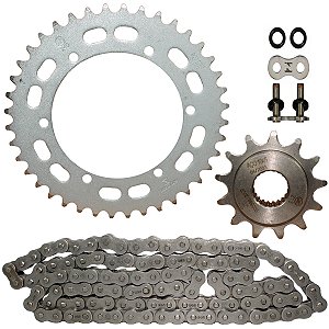 Kit relação transmissão tração XTZ250 Lander 2009 em diante XTZ250 Tenere 2011 em diante XTZ250X Motard com retentor