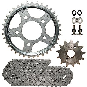 Kit relação transmissão tração CBX250 Twister 2001 a 2008 com retentor