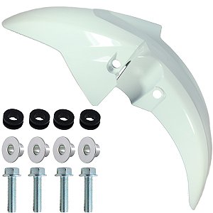 Paralama dianteiro CG160 Titan 2016 a 2017 CG160 Fan 2016 e 2018 a 2021 branco com parafusos