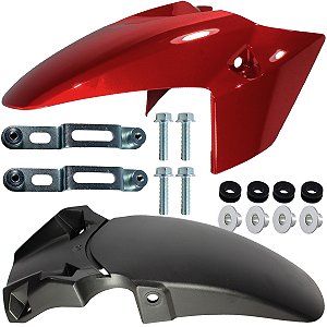 Paralama dianteiro A+B CB250 CB250F Twister 2016 vermelho com parafusos e suporte