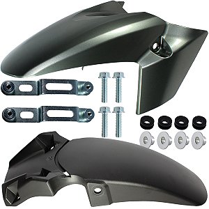 Paralama dianteiro A+B CB250 CB250F Twister 2017 prata cinza com parafusos e suporte