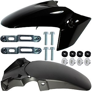 Paralama dianteiro A+B CB250 CB250F Twister 2016 a 2022 preto com parafusos e suporte
