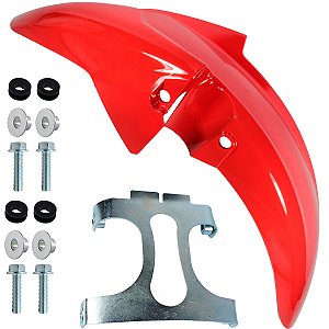 Paralama dianteiro CG160 Titan 2016 a 2018 CG160 Fan 2022 em diante vermelho com parafusos