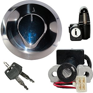Kit conjunto travas chave ignição NXR150 Bros 2009 a 2015 contato tampa do tanque trava do capacete 3 peças