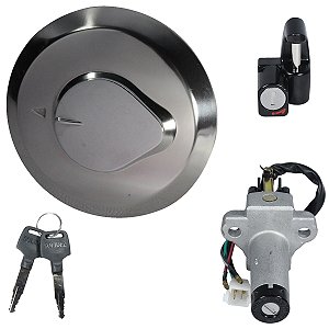 Kit conjunto travas chave ignição XR200 XR200R 1994 a 2003 contato tampa do tanque trava do capacete 3 peças