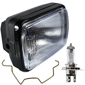 Farol completo CG125 Titan Today 1989 a 1999 aro preto com lâmpada bloco globo optico