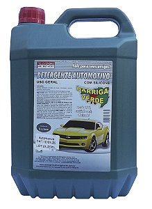 Detergente shampoo automotivo concentrado para lavar carro e moto Barriga Verde 5 litros com silicone