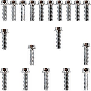 Kit parafusos cromados tampa motor lateral esquerda+direita CB400 1980 a 1983 CB450 1984 a 1994