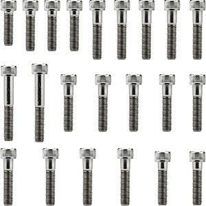 Kit parafusos inox tampa motor lateral esquerda+direita CG125 Titan ES/KSE 2000 a 2004 Honda