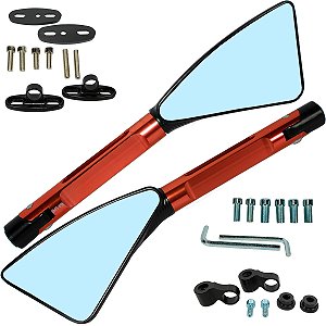 Retrovisor espelho moto modelo Rizoma Piramide CNC Honda Yamaha CG125 CG150 CG160 CB250 CB300 Twister YBR XTZ Par
