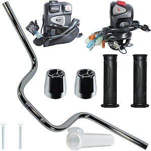 Guidão guidom CG150 CG160 Fan Titan Cargo Start 14/ com kit pisca alerta lampejador e peso guidão manopla