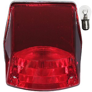 Lanterna traseira completa com lâmpada XTZ125 XTZ250 Lander 2006 a 2008 vermelha