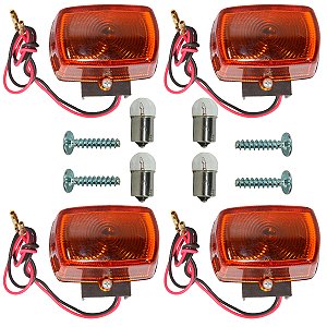 Kit 4 piscas seta dianteiro traseiro XR200R XLR125 XR250 Tornado NXR125 NXR150 Bros Pop100 com lâmpada