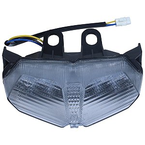 Lanterna sinaleira traseira completa led FZ250 Fazer 2018 em diante cristal