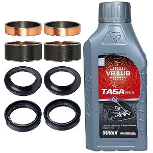 Kit bucha interna externa atrito deslizante do garfo bengala CG160 Fan Titan Start 2018 em diante bronzina com retentor