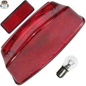Lanterna sinaleira traseira completa com lâmpada YBR125 2006 a 2008 vermelha com refletor