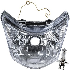 Bloco globo optico farol Biz100 Biz110 Biz125 2011 a 2017 com lâmpada H4