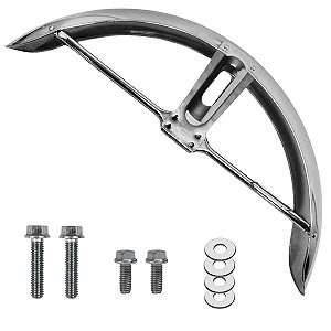 Paralama dianteiro cromado em metal ML125 CG125 1977 a 1982 bolinha com parafusos