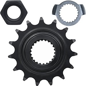 Pinhão de transmissão relação 15 dentes 428 YS250 FZ250 Fazer 2006 em diante XTZ250 Lander 2007 a 2008 com porca e trava