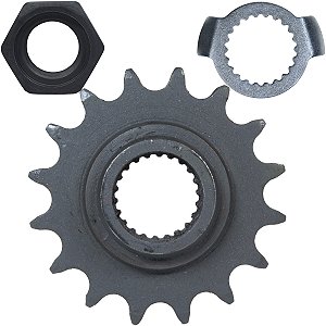 Pinhão de transmissão relação 16 dentes 428 YS250 FZ250 Fazer 2006 em diante XTZ250 Lander 2007 a 2008 com porca e trava