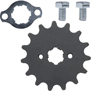 Pinhão de transmissão relação 15 dentes 520 CRF150 CRF230 XR200 CBX200 Strada Next250 com trava parafuso