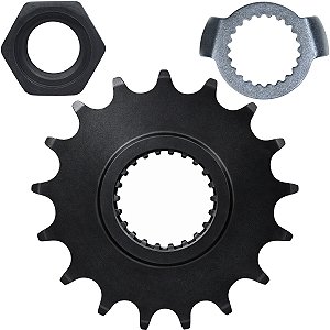 Pinhão de transmissão relação 17 dentes 428 YS250 FZ250 Fazer 2006 em diante XTZ250 Lander 2007 a 2008 com porca e trava