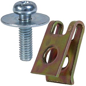 Parafuso Phillips com presilha 4mm M4X14 fixação da rabeta