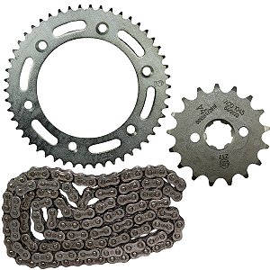 Kit relação transmissão tração NXR150 Bros 2003 a 2005 com retentor