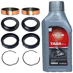 Kit bucha externa atrito guia garfo bengala CG150 CG160 Fan Titan Start Sport NXR125 NXR150 Bros XRE190 trava retentor