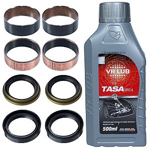 Kit bucha interna externa atrito deslizante do garfo bengala XR250 Tornado bronzina com retentor e guarda pó