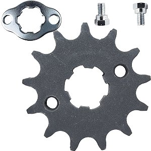 Pinhão de transmissão relação 13 dentes 428 YS150 Fazer YBR150 Factor XTZ150 Crosser YBR125I Factor com trava e parafuso