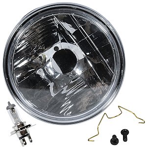 Farol completo CBX250 Twister 2001 a 2008 aro cromado bloco globo optico com lâmpada