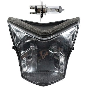 Bloco globo optico farol NXR150 Bros 2013 a 2015 NXR160 Bros 2016 em diante com lâmpada